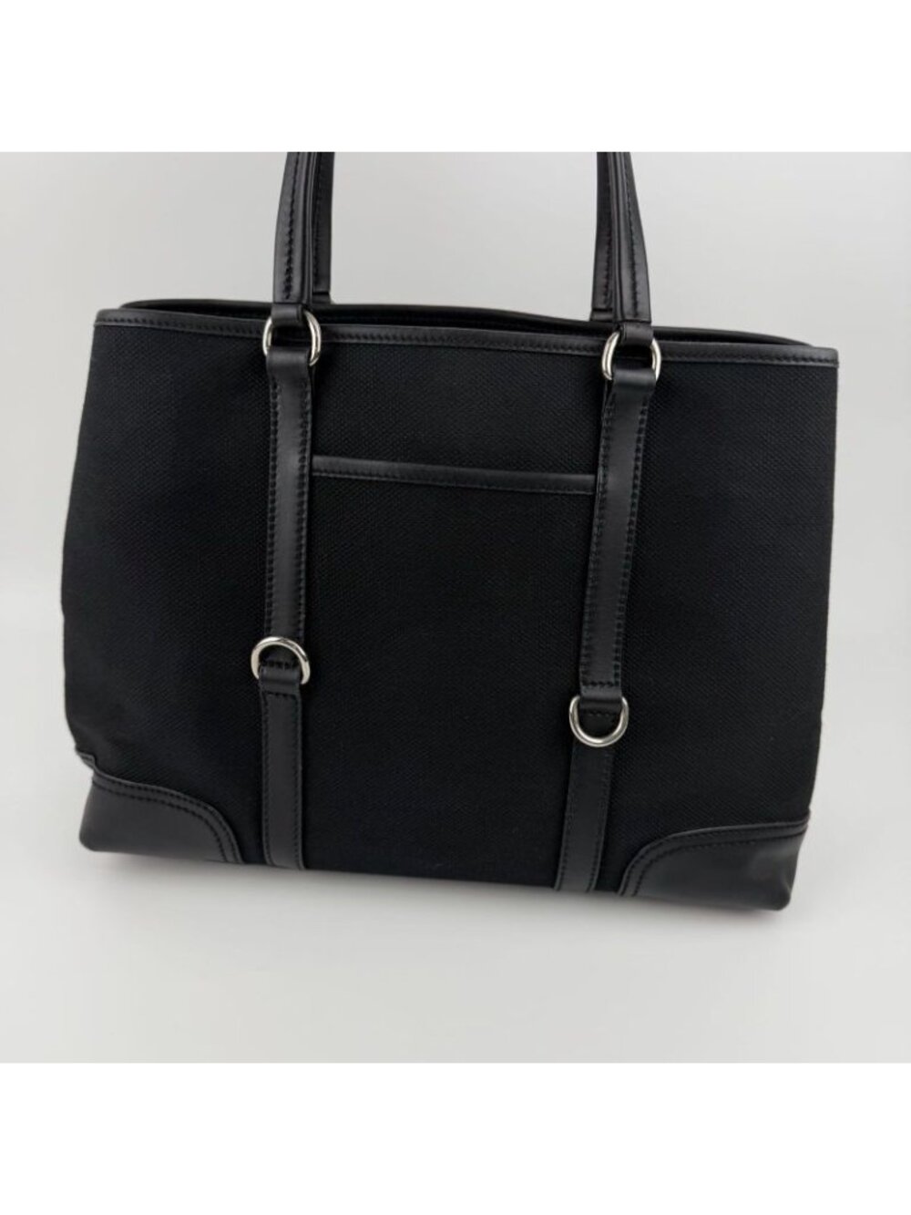 ★SOLD★ Prada Tote Black Canvas Vintage - Picture 4 of 16